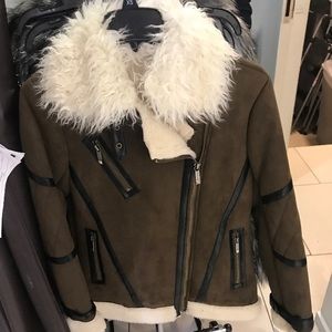 MICHAEL KORS Shearling Bomber Jacket
